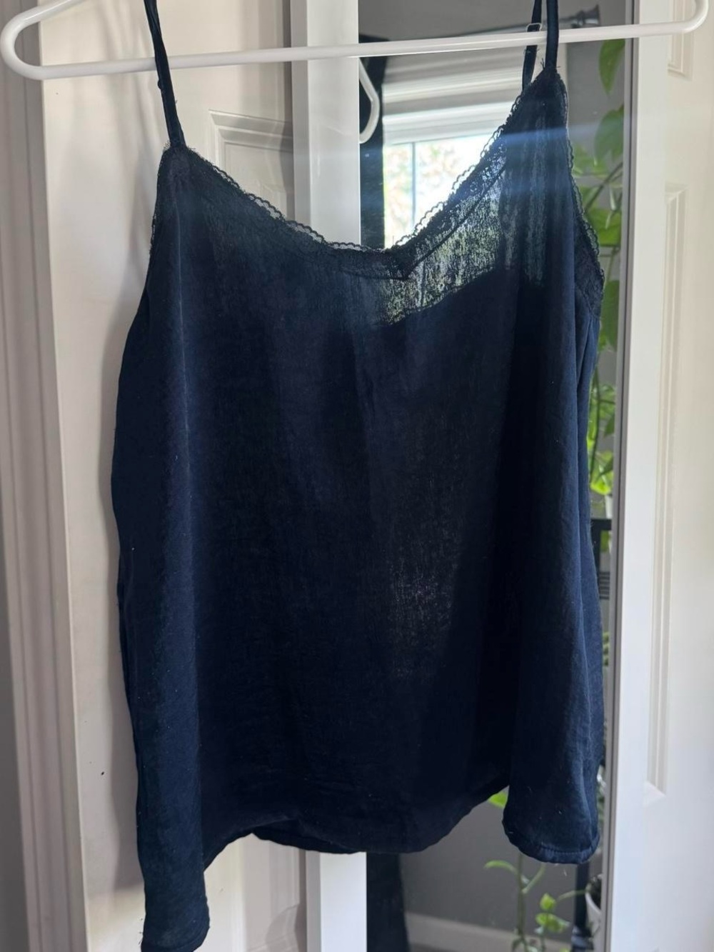 Navy Blue Y2K Hollister Lace Cami Tank Top Silky